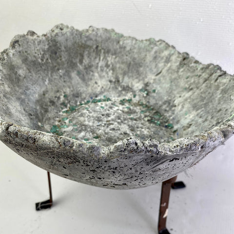 Cement sculpted bowl or dish